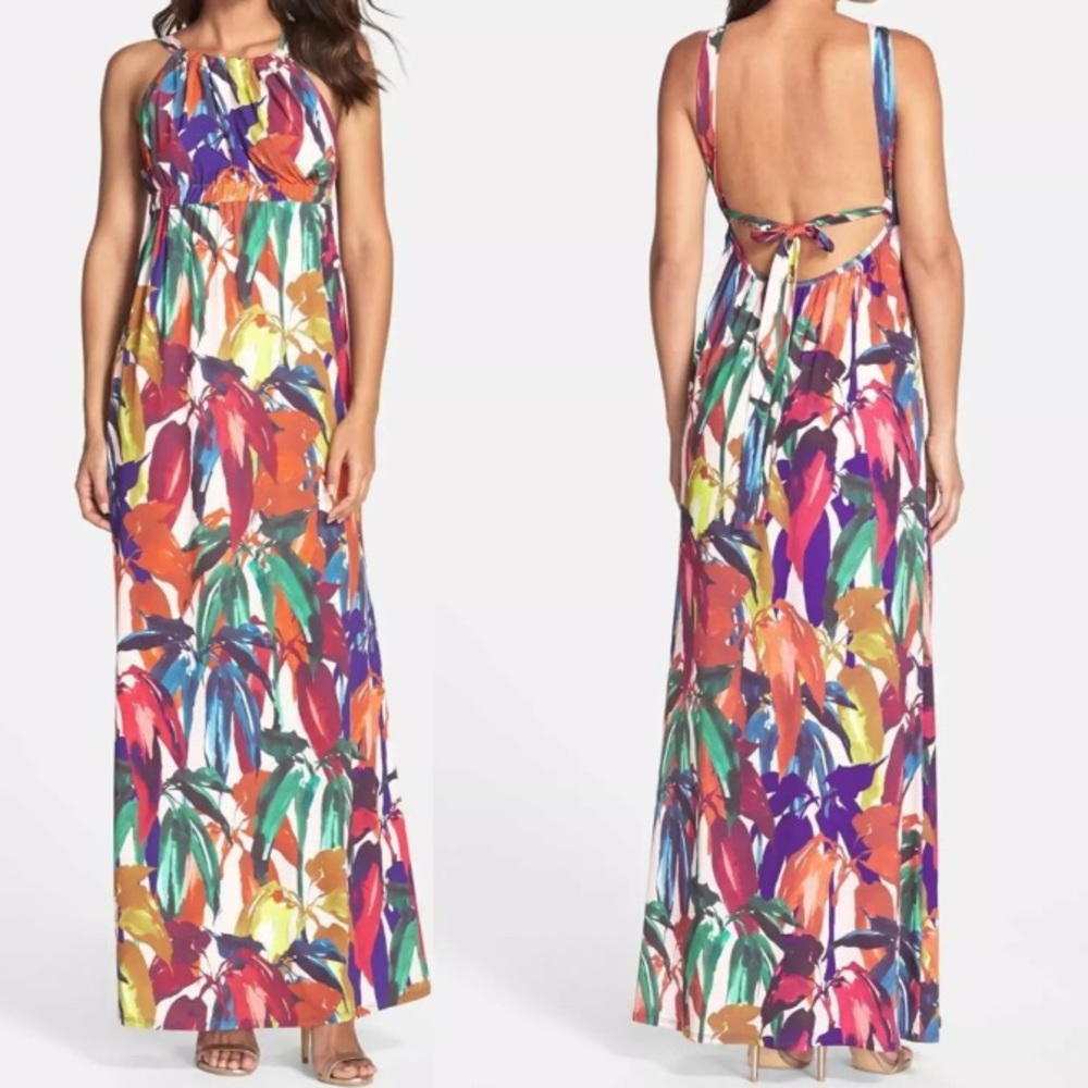 NWOT Trina Turk ‘Winslow’ Print Halter Maxi Dress - Picture 1 of 15